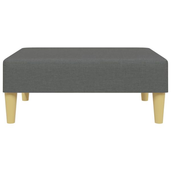 2-местно канапе с възглавници и табуретка, тъмносиво, текстил