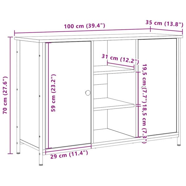 Служебен шкаф Дъб 100 x 35 x 70 см