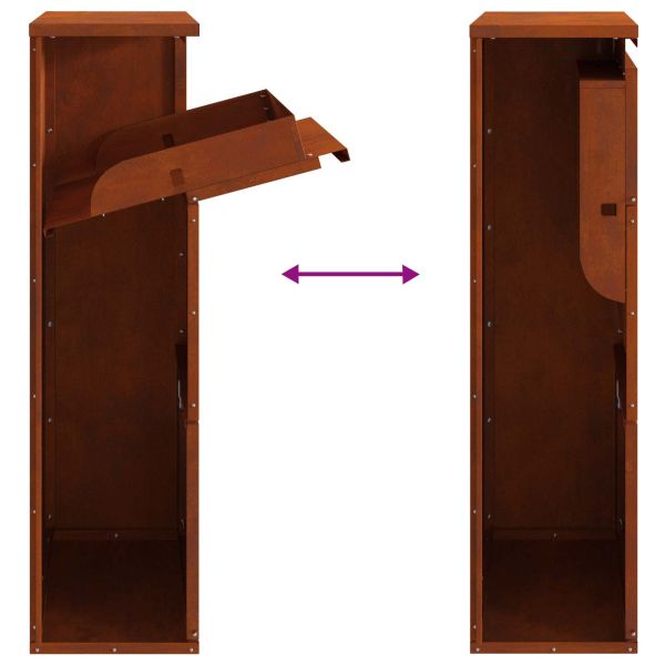 Пощенска кутия за пратки с врата Ръждясало 44 x 22 x 82 см