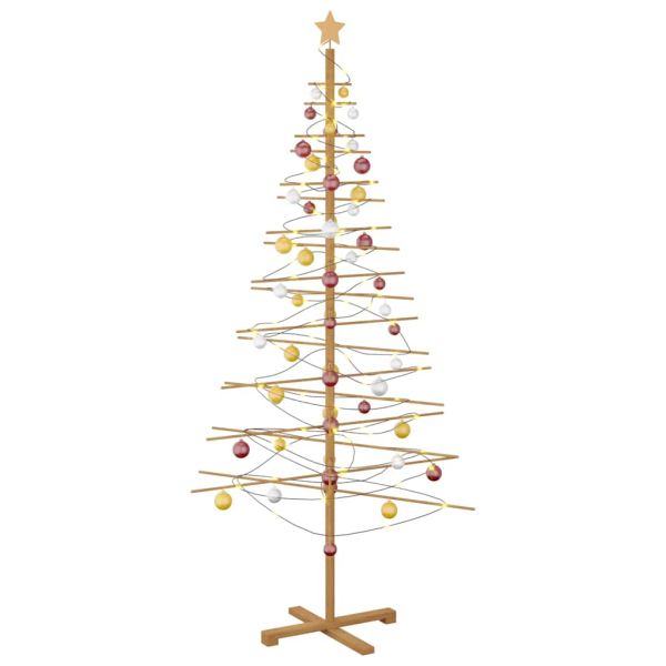 Дървено Коледно Дърво с поставка Кафяво 210 cm бамбук