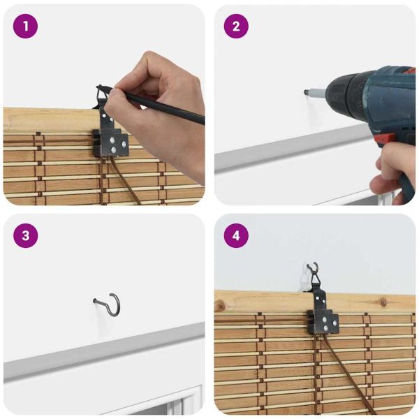 Ролетна щора С завеси Природа 60 x 220 см бамбук