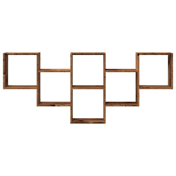 стенна етажерка от старо дърво 159x18x66 cm Инженерна дървесина