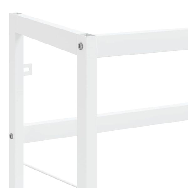 Рамка за мивка за баня, бяла, 79x38x83 см, желязо