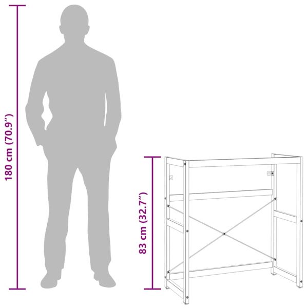 Рамка за мивка за баня, бяла, 79x38x83 см, желязо