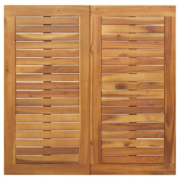 Маса за открито Естествено и черно 90 x 90 x 75 cm