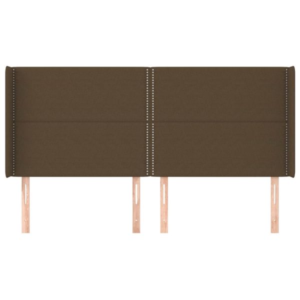 Боксспринг легло с матрак и LED, тъмнокафяво, 180x200 см, плат