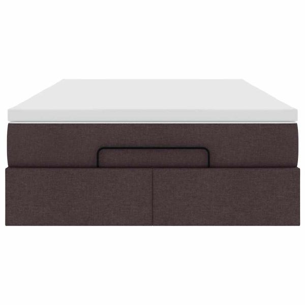 Османска легло с матрак, тъмнокафяво, 120x190 см, плат