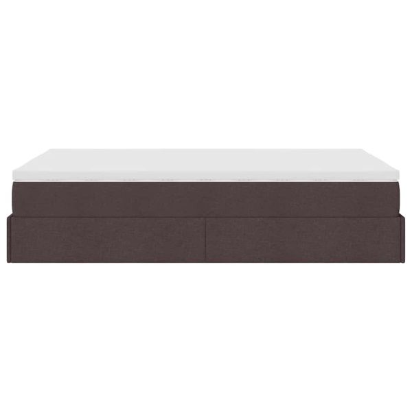 Османска легло с матрак, тъмнокафяво, 120x190 см, плат