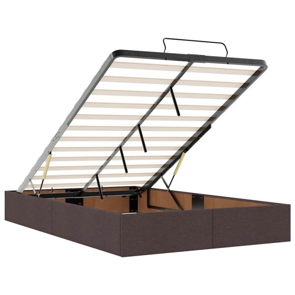 Османска легло с матрак, тъмнокафяво, 120x190 см, плат