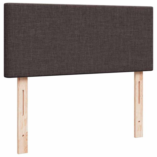 Османска легло с матрак и LED, тъмнокафяво, 120x190 см, плат