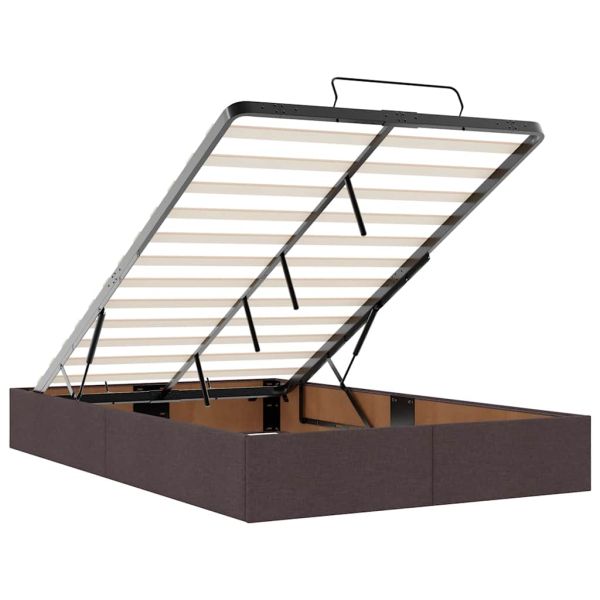 Османска легло с матрак, тъмнокафяво, 120x190 см, плат