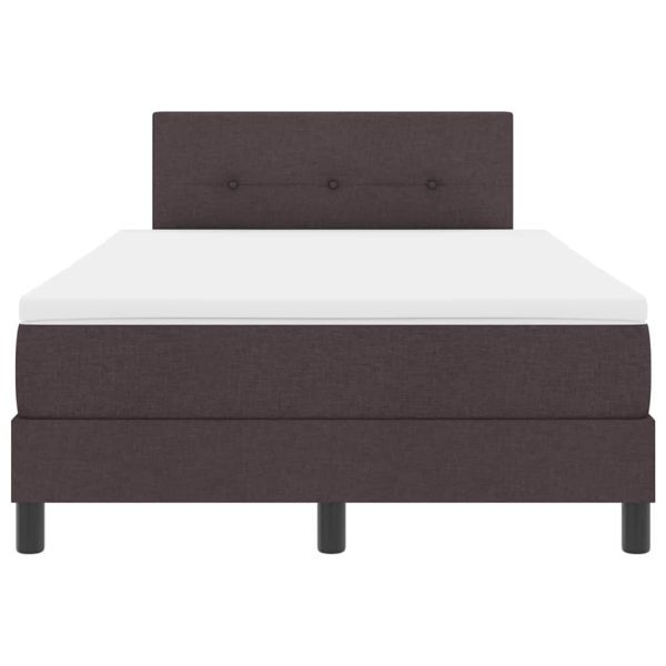 Легло с пружинирана основа Тъмен кафяв 120 x 190 cm текстил