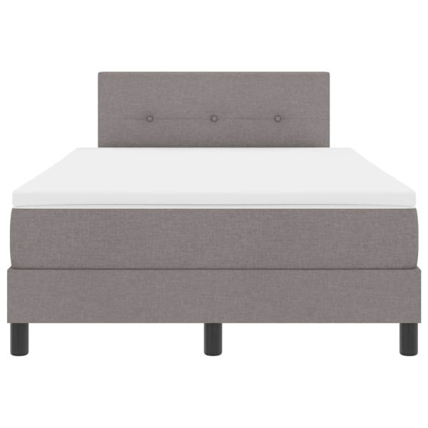 Легло с пружинирана основа с матрак Таупе 120 x 190 cm текстил