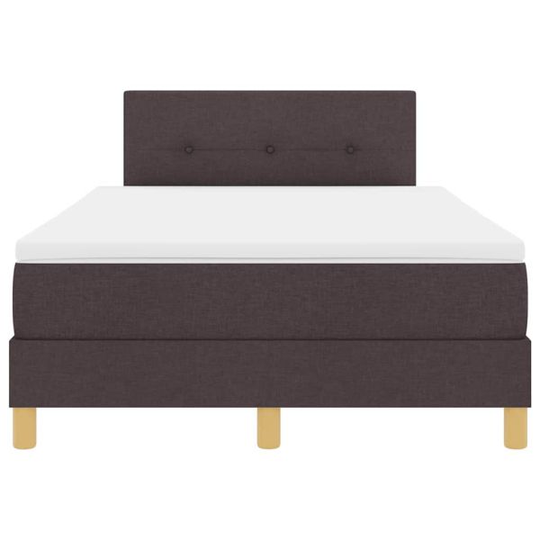 Легло с пружинирана основа Тъмен кафяв 120 x 190 cm текстил