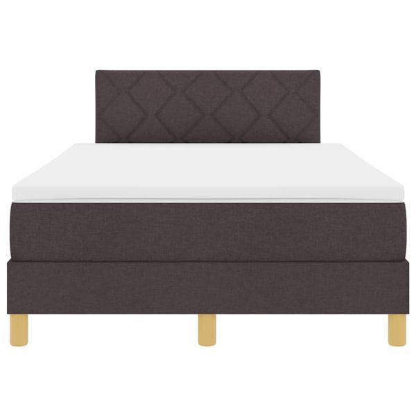 LED кутия за пружини с легло Тъмен кафяв 120 x 190 cm текстил