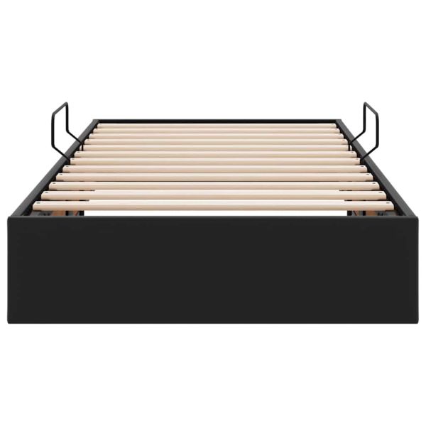 Легло с място за съхранение Черно 90 x 190 cm Изкуствена