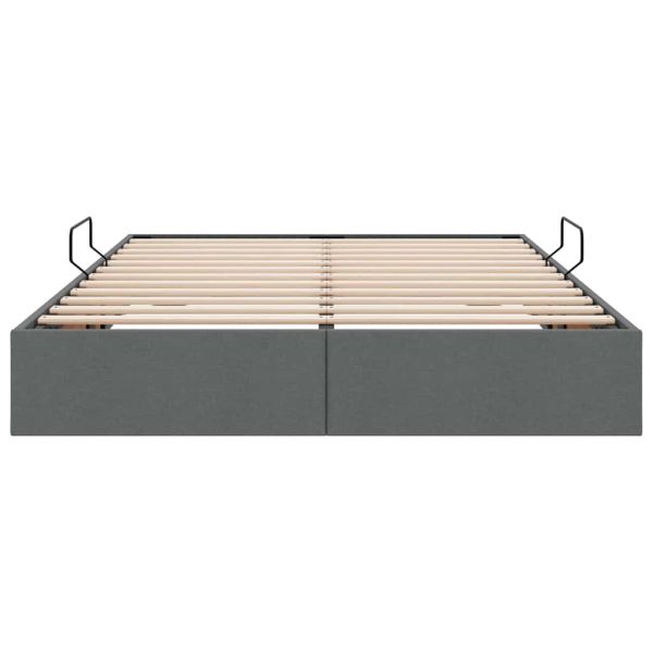 Легло с място за съхранение Тъмен сив 135 x 190 cm текстил