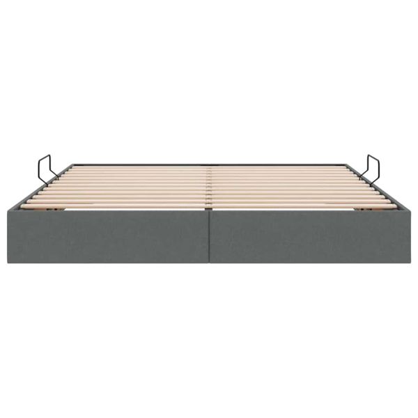 Легло с място за съхранение Тъмен сив 180 x 200 cm текстил