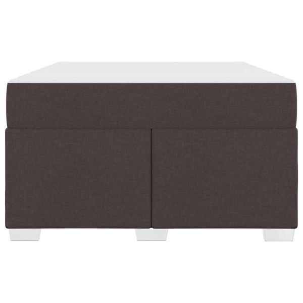 Рамка за легло с матрак Тъмен кафяв 120 x 190 cm текстил