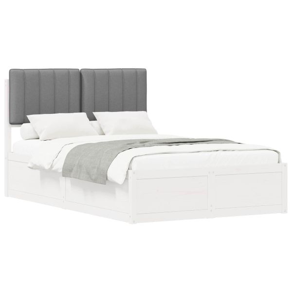 Леглова рамка с тапицирана гръбна част Светлосиво 120 x 190 cm