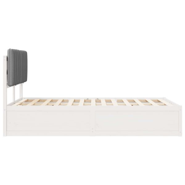 Леглова рамка с тапицирана гръбна част Светлосиво 120 x 190 cm