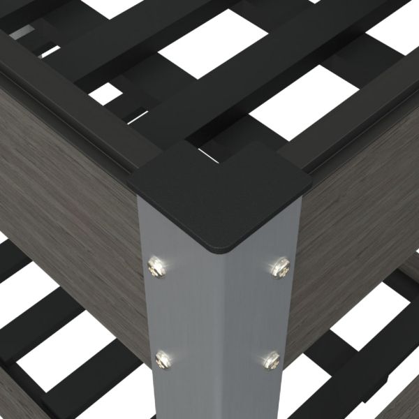 Градинска повдигната леха с рафт, сива, 100x50x75 см, WPC