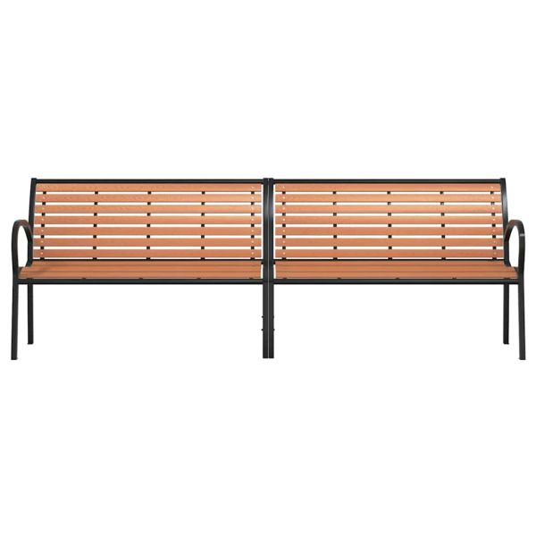 Градинска пейка кафява 231 см дърво и прахово боядисана стомана