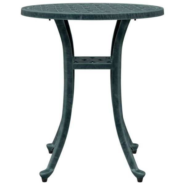 Градинска маса, зелена, Ø48x53 см, лят алуминий