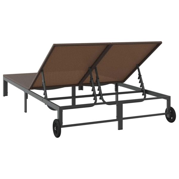 Шезлонг 1-човек Кафяво 206 x 62.5 x 74 см полиратан