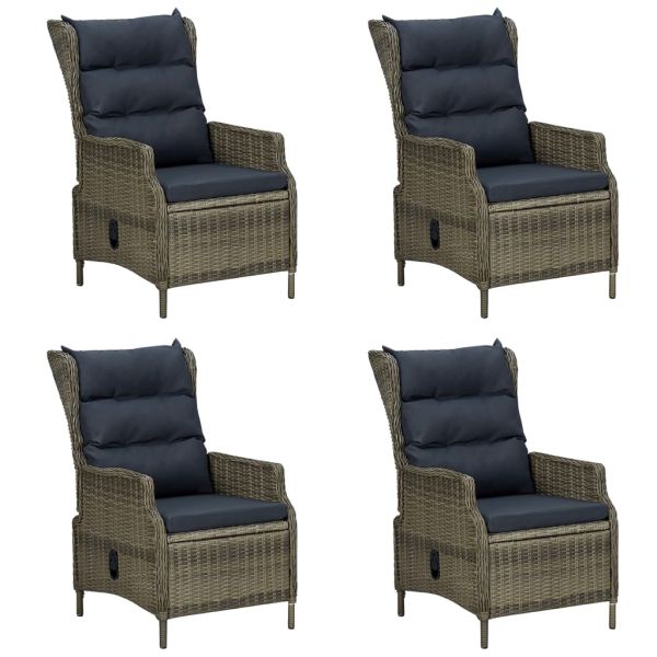 Градински трапезен комплект, 7 части, кафяв