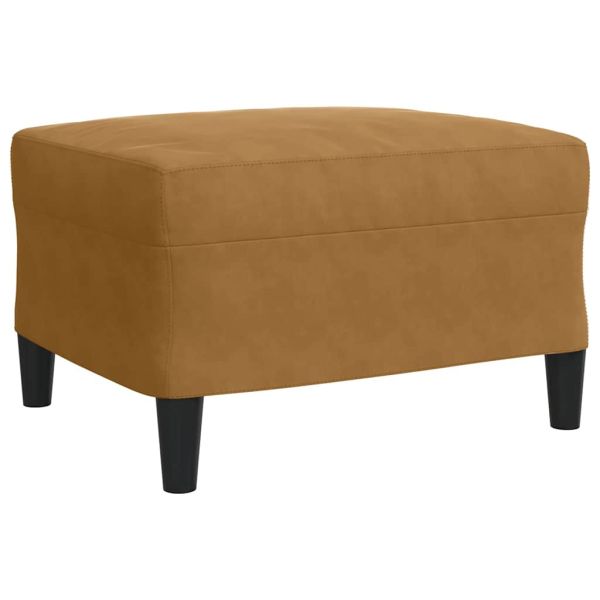 Мека мебел от 3 части с възглавници и болстери кафяв кадифе