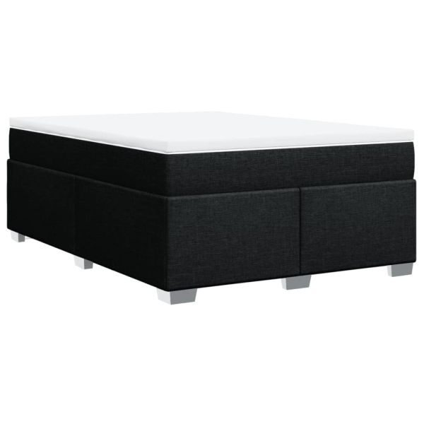 Боксспринг легло с матрак, черно, 160x200 см, плат