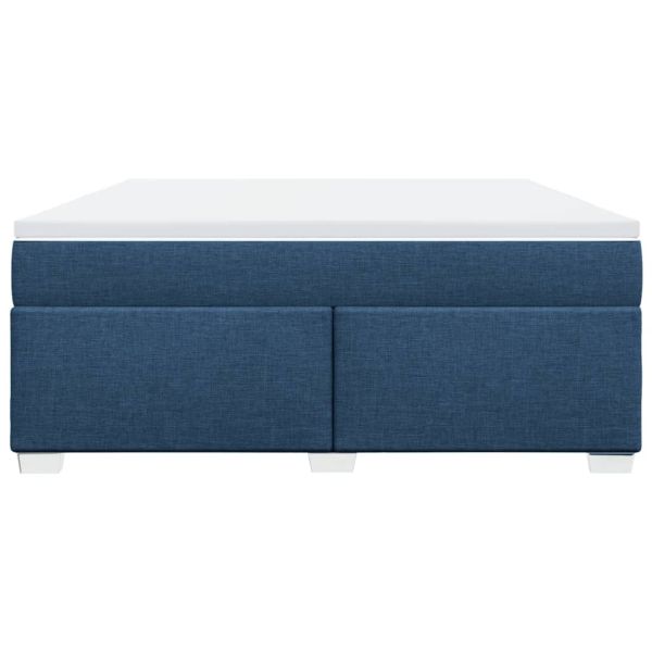 Боксспринг легло с матрак, синьо, 180x200 см, плат