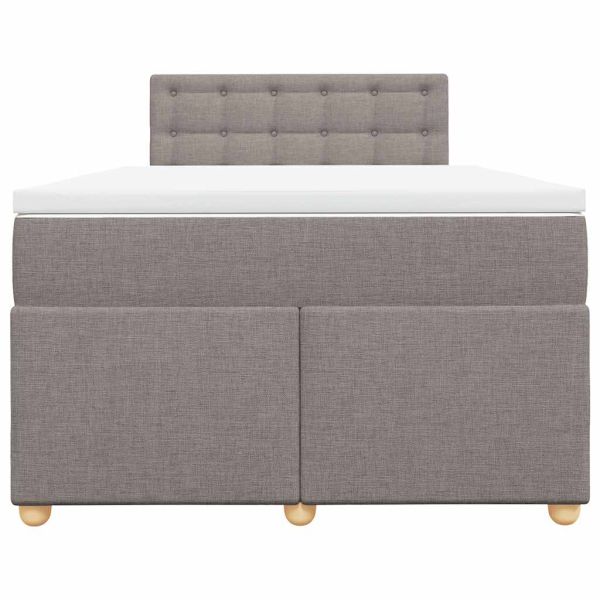 Боксспринг легло с матрак, таупе, 120x190 см, плат