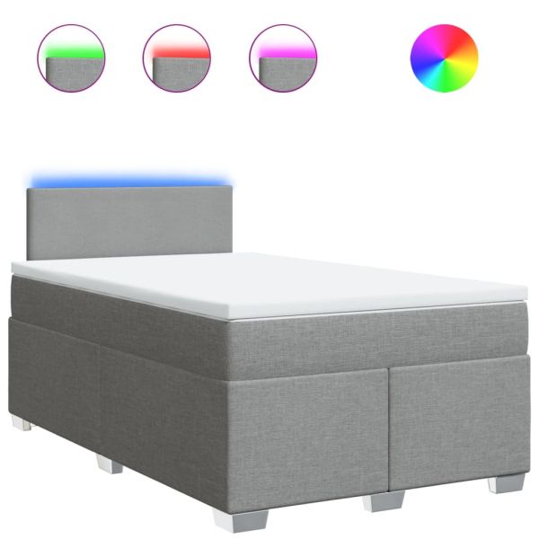 Боксспринг легло с матрак, светлосиво, 120x190 см, плат