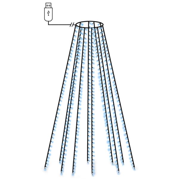 Лампички за елха с 500 LED сини 500 см закрито/открито