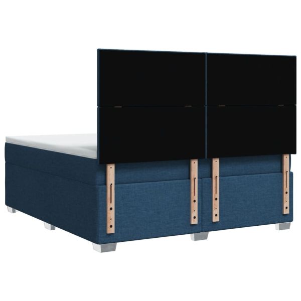 Боксспринг легло с матрак, синьо, 180x200 см, плат