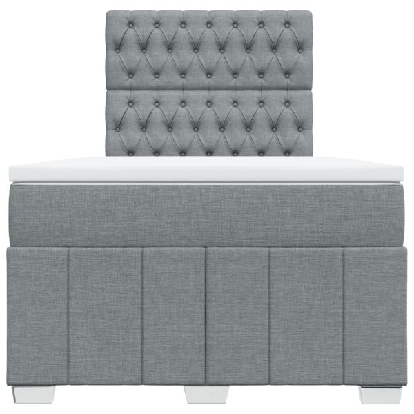 Боксспринг легло с матрак, светлосиво, 120x190 см, плат