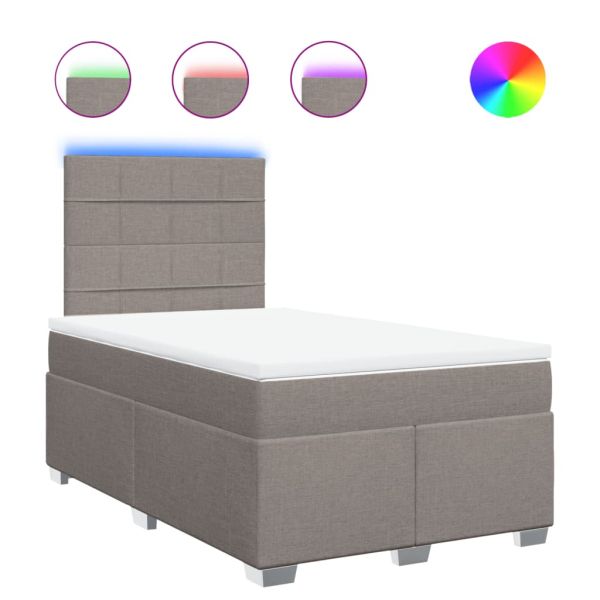 Боксспринг легло с матрак, таупе, 120x190 см, плат