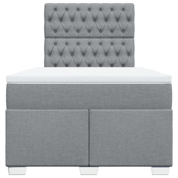 Боксспринг легло с матрак, светлосиво, 120x190 см, плат