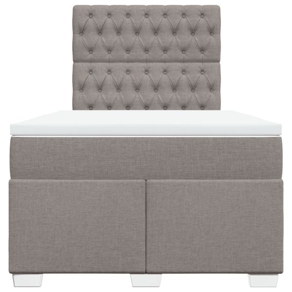 Боксспринг легло с матрак, таупе, 120x190 см, плат