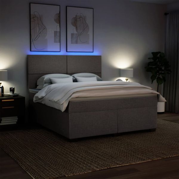 Боксспринг легло с матрак, таупе, 180x200 см, плат