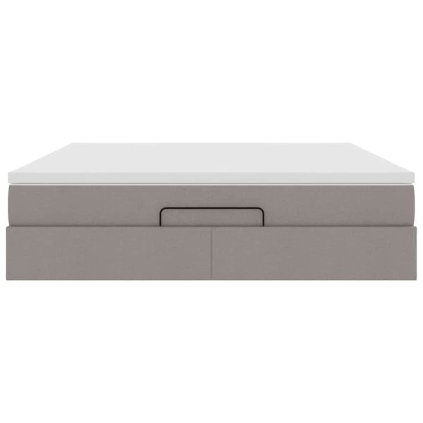 Османска легло с матрак, таупе, 180x200 см, плат