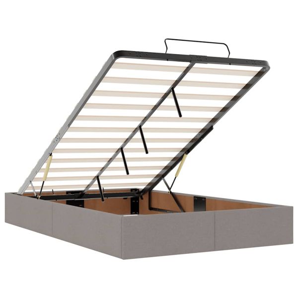 Османска легло с матрак, таупе, 120x190 см, плат