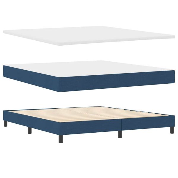 Легло с пружинирана основа с матрак Синьо 180 x 200 cm текстил