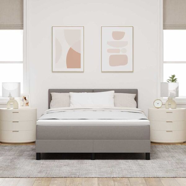 Легло с пружинирана основа с матрак Таупе 160 x 200 cm текстил