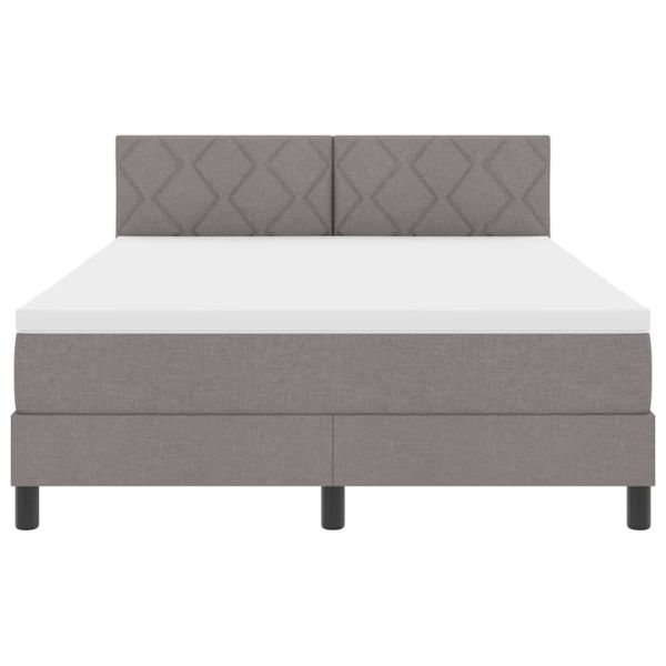 Легло с пружинирана основа с матрак Таупе 160 x 200 cm текстил