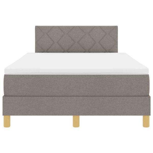 Легло с пружинирана основа с матрак Таупе 120 x 190 cm текстил