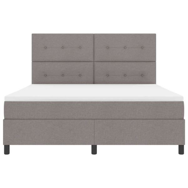 Легло с пружинирана основа с матрак Таупе 180 x 200 cm текстил