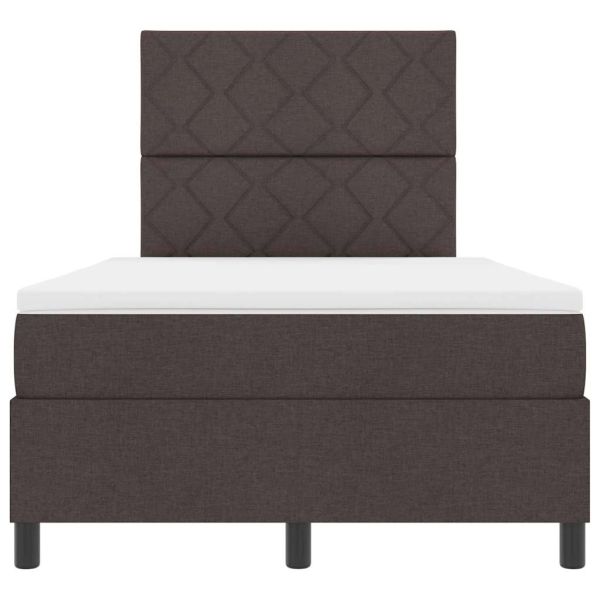 Легло с пружинирана основа Тъмен кафяв 120 x 190 cm текстил